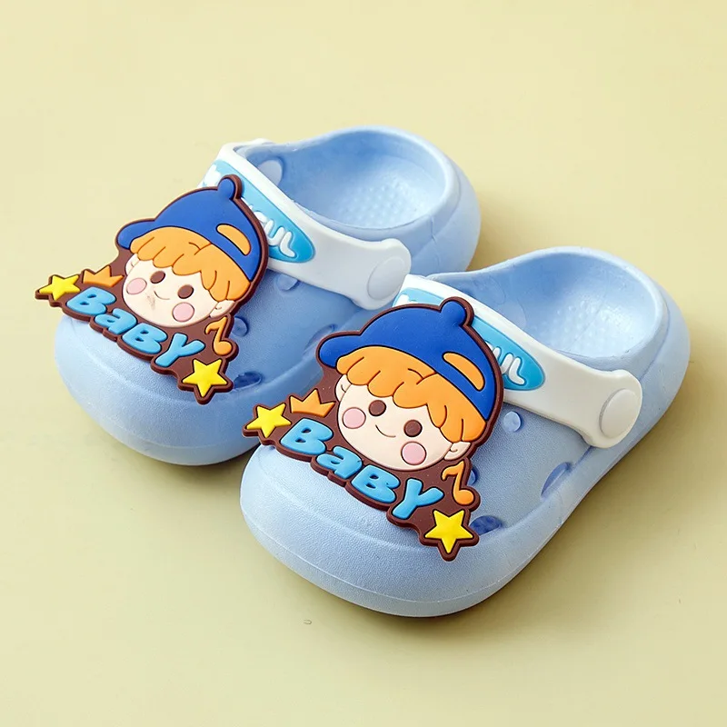 Children Hole Slippers Kids Lovely Cartoon Pattern Indoor Shoes Girls Boys Beach Sandals Non-slip Soft Bottom Babies Footwear
