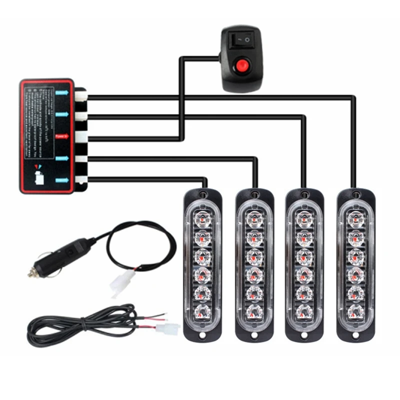

4 шт., 6LED стробоскопы, 12 В