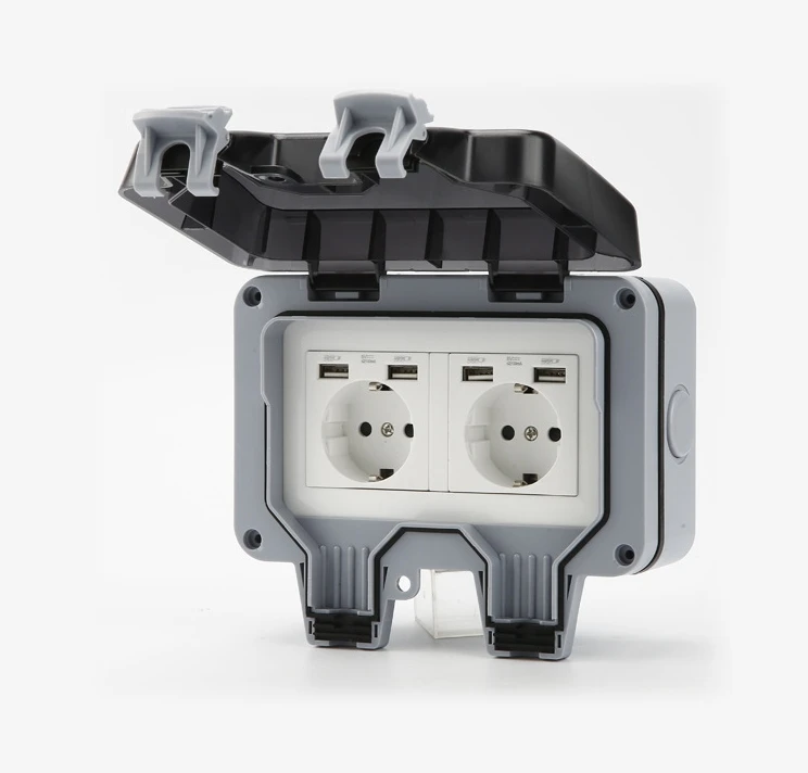 Weatherproof Outdoor Electrical Socket - IP66 Dust & Waterproof 15A Power Outlet