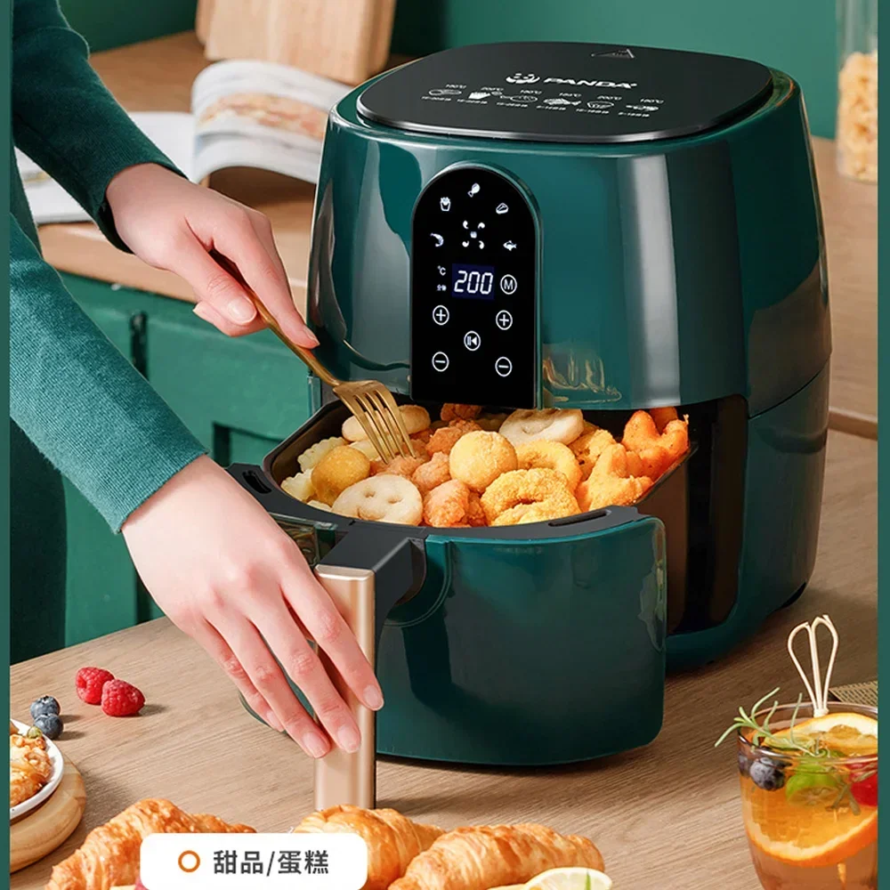 4.5L 6L Smart Electric Air Fryers Large Capacity Automatic Household Multi 360°Baking LED Touchscreen Deep Fryer Without Oil smart electric air fryers 5l automatic household 360°baking led touchscreen air fryer without oil free smokeless eu us plug