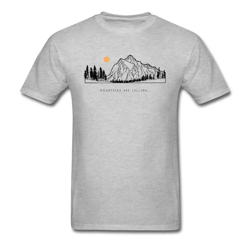 

Mountains Are Calling Summer Fashion Funny Quality Printing Graphic T-shirt Cotton Round-neck Short Sleeve Eu Size Tee Shirts