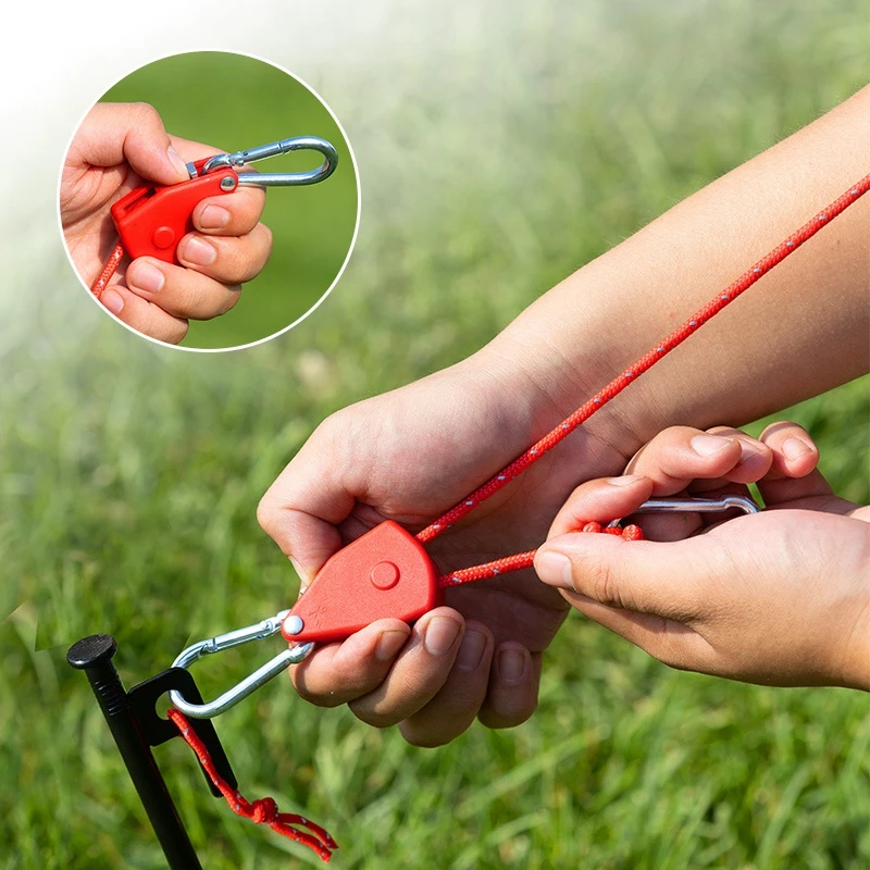 4m Tactical Adjustable Rope Ratchet Tent Camping Rope Buckle with Pulley Tensioner Ratchet Hangers Awning Wind Rope Tie Down