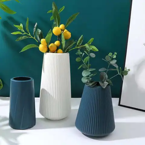 مزهرية بلاستيكية من Morandi لتزيين غرفة المعيشة، مزهريات بلاستيكية اوريغامي الحديثة لترتيبات الزهور، ديكور المنزل
