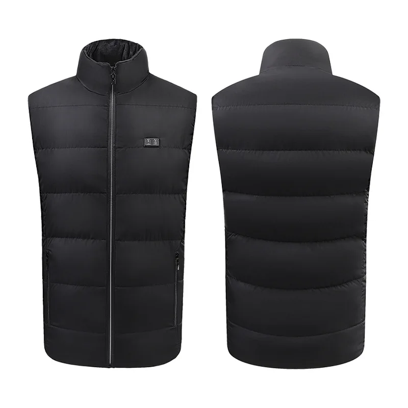 Smart Heating Vest 15 Zone Double Control Constant Temperature Warm Sleeveless Jacket Men Winter USB Heated Thermal Cotton Vests