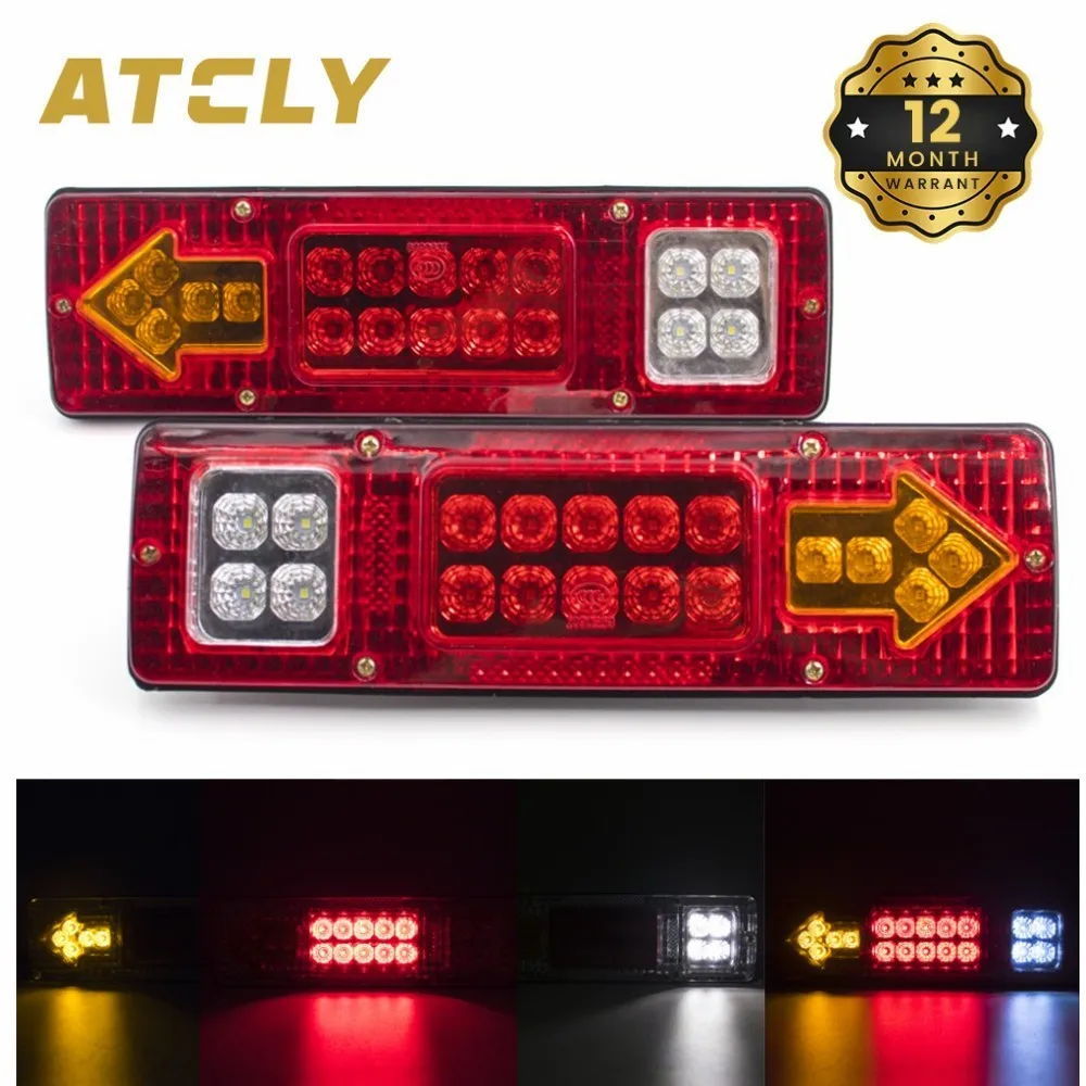 

2Pcs 12V 19 LED Tail Light Brake Stop Turn Indicator Signal Lamp Rear Reverse Running Lamp RV Truck Trailer Lorry Camper Caravan