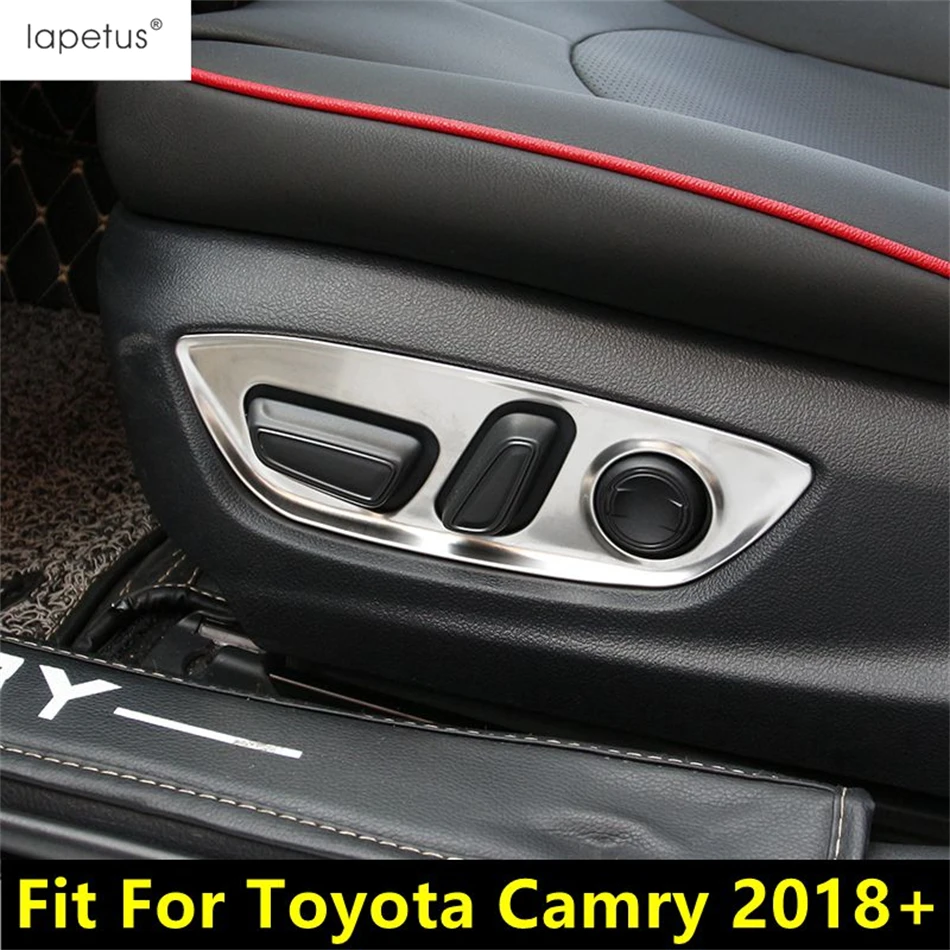 

Car Seat Adjust Button Switch Knob Frame Panel Decoration Cover Trim For Toyota Camry 2018 - 2023 Stainless Steel Accessories