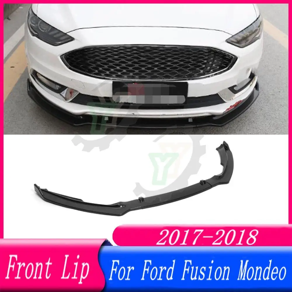 17 18 3PCS Car Front Bumper Lip Spoiler Splitter Diffuser Detachable Body Kit Cover Guard For Ford Fusion Mondeo 2017-2018