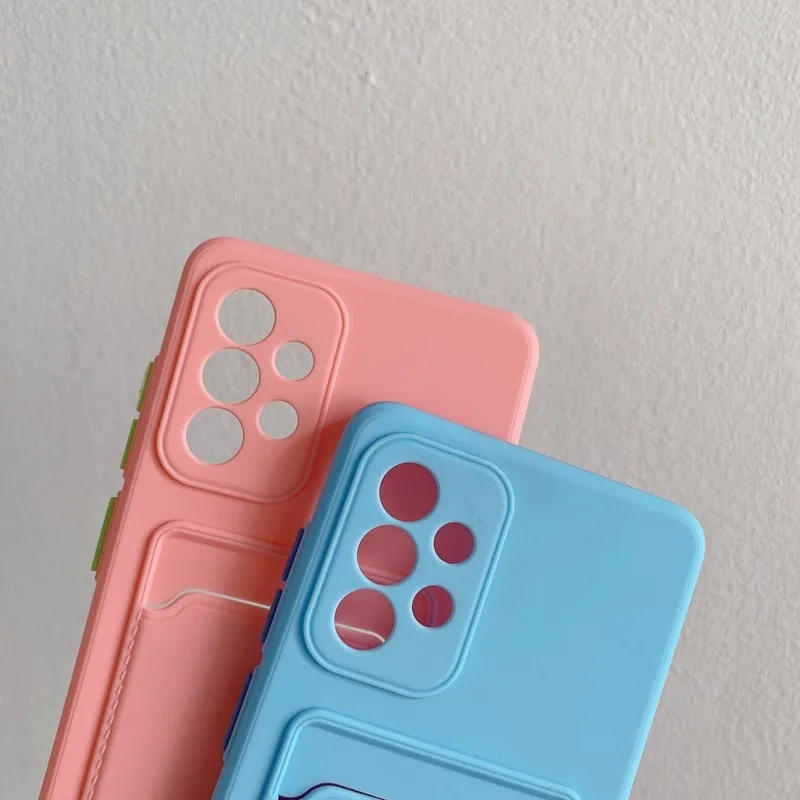 Luxury Silicone Wallet Card Holder Phone Case – Shockproof Soft Cover with Fine Hole Design