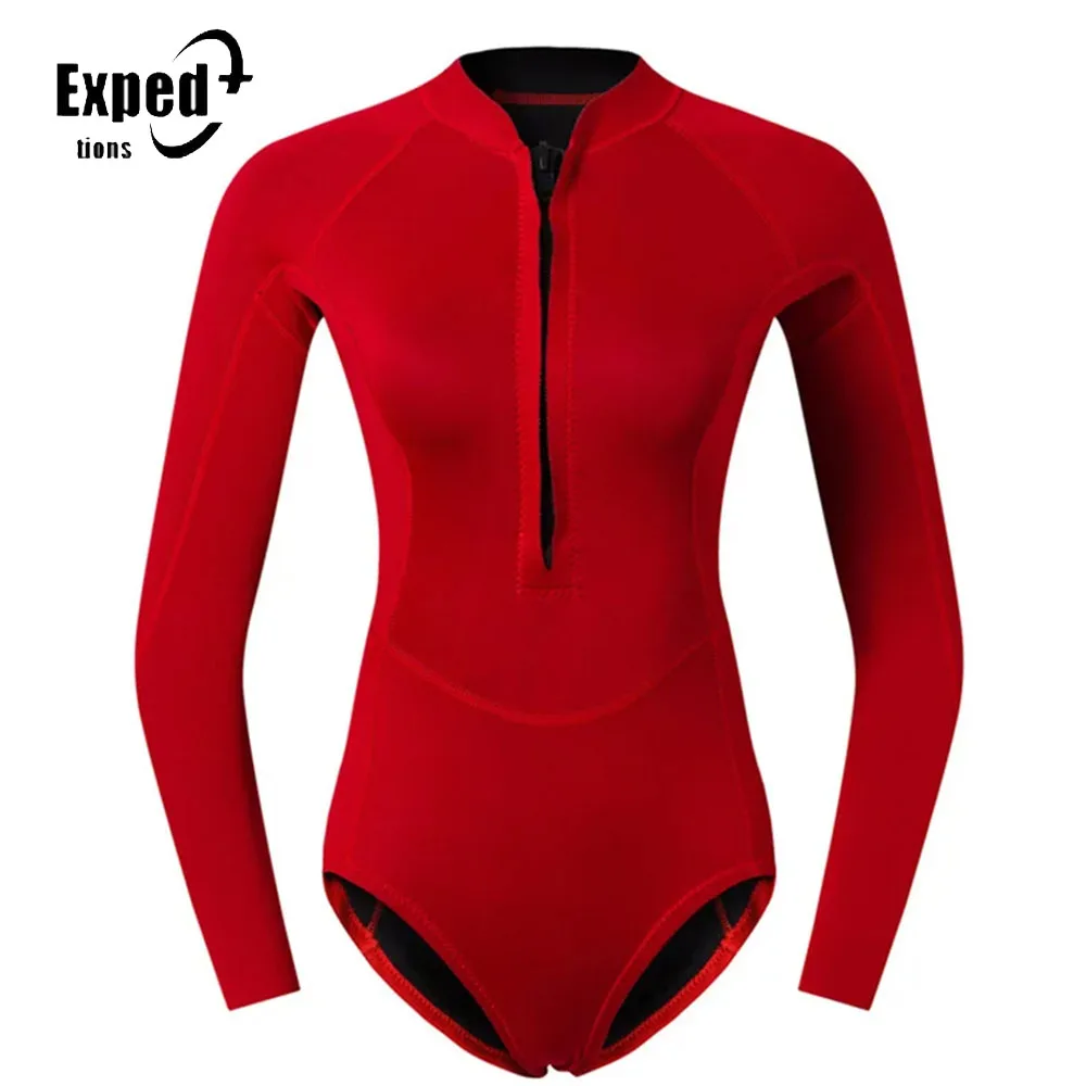 

Outdoor Beach Surfing Snorkeling Swimwear Female Bikini Women Long Sleeved Swimsuit 2MM Sun-proof Wear-resistant Diving Suit