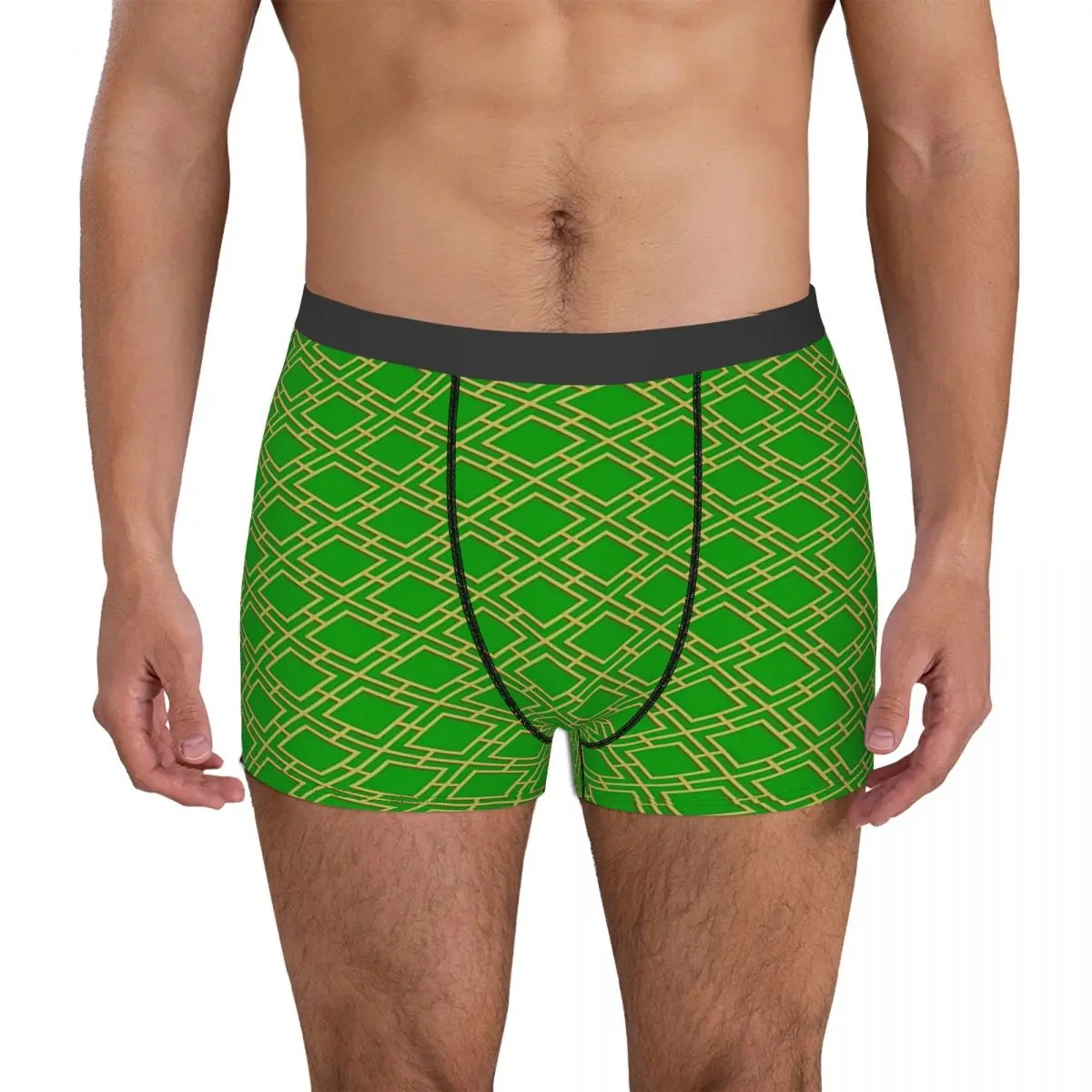 

Diamond Lattice Pattern - Gold Man's Boxer Briefs Underpants Lattice Highly Breathable Top Quality Birthday Gifts