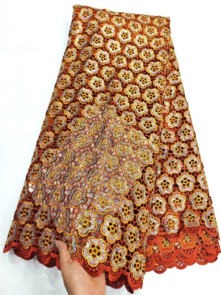 

Новинка 2024, Высококачественная французская Тюлевая кружевная ткань, африканская сетчатая вышивка, кружевная ткань с блестками, нигерийское женское платье для свадебной вечеринки