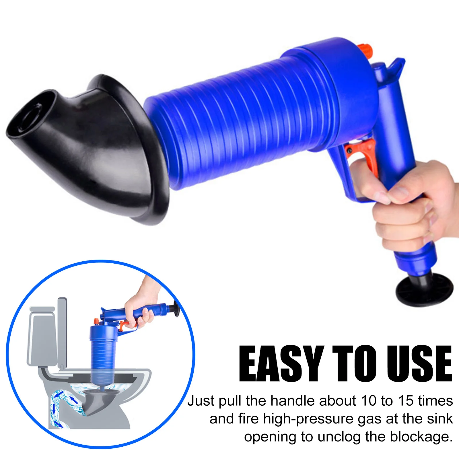 Powerful Kitchen Sink Plunger High Pressure Air Drain Blaster Dredge  Cleaner USA