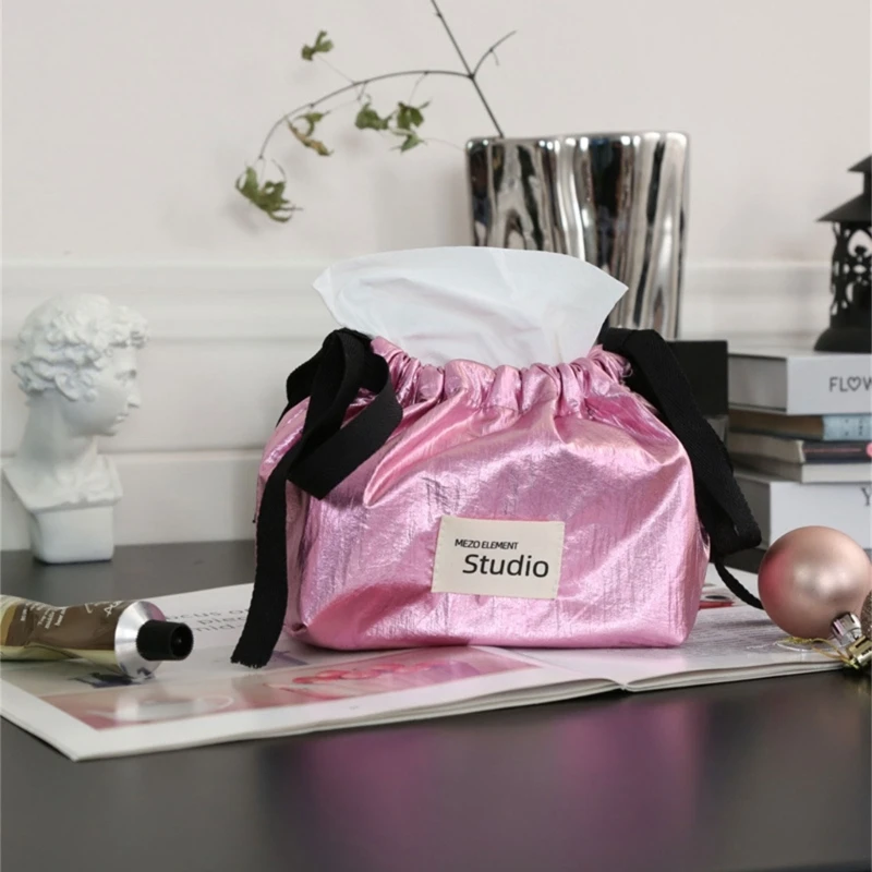 Versatile Drawstring Tissue Dispenser Portable Paper Container Household Tissue Box Office Desk Paper Holder 3