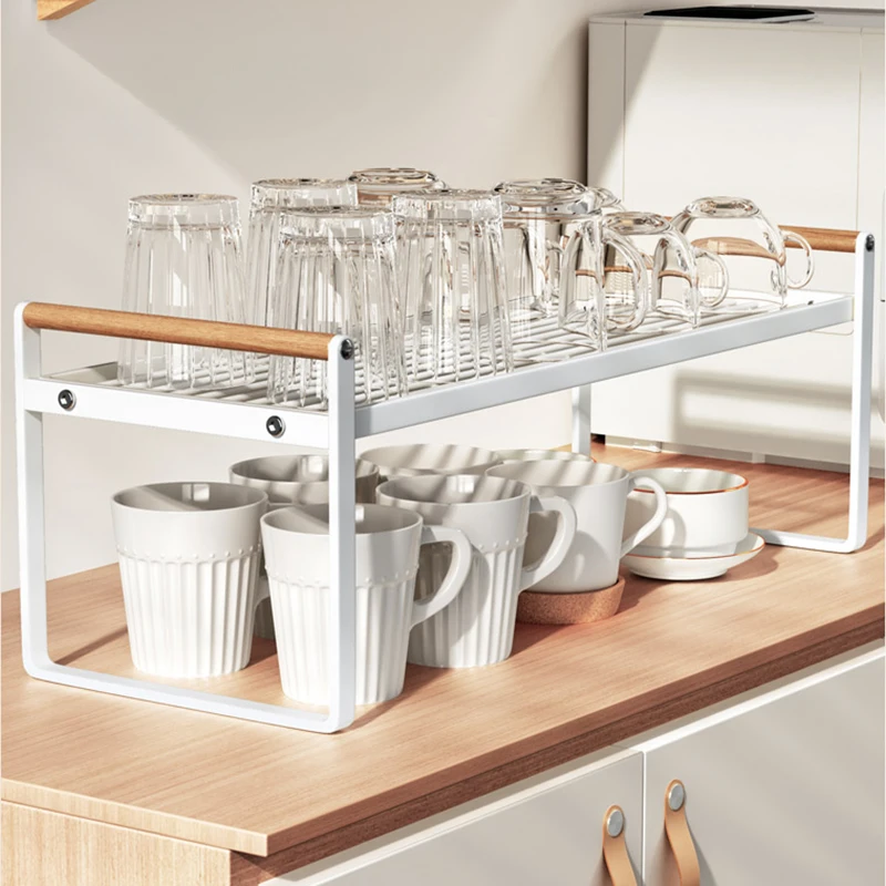 

Shelf Storage Spice Jar Rack Set Sturdy Cabinet Desktop Organize Home Kitchen Living Room Wine Glass Cup Rack