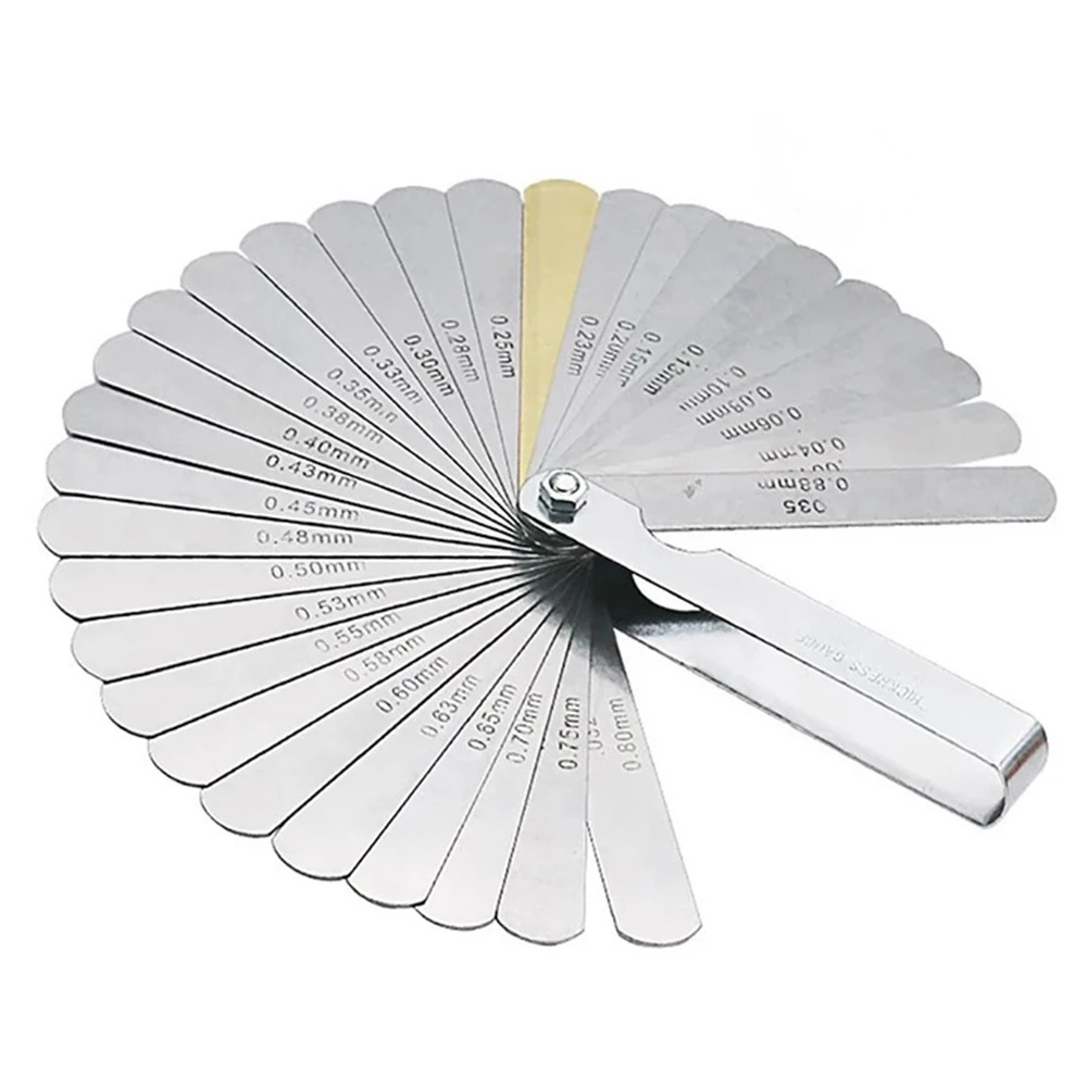 32 Blades Metric Filler 0.0015-0.035inch/0.04-0.88 Mm Measure Tool Feeler Gauge Set for Guitar Spark Plug Piston Measure