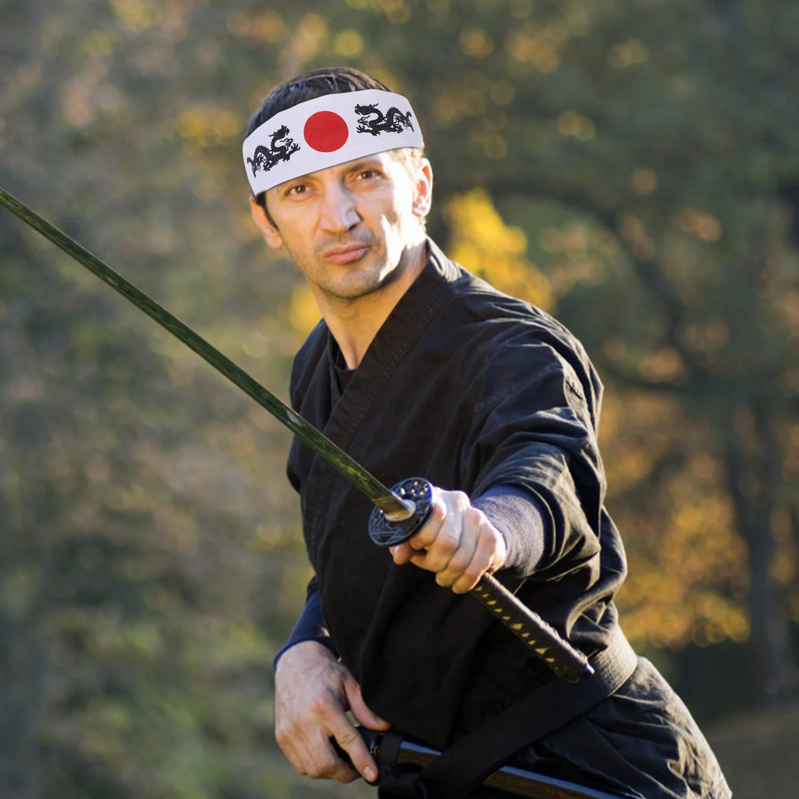 

Bushido Japanese Headband Dragon Headband Men Samurai Karate Bandana Headdress Sports Exercise Cooking Kitchen Supply