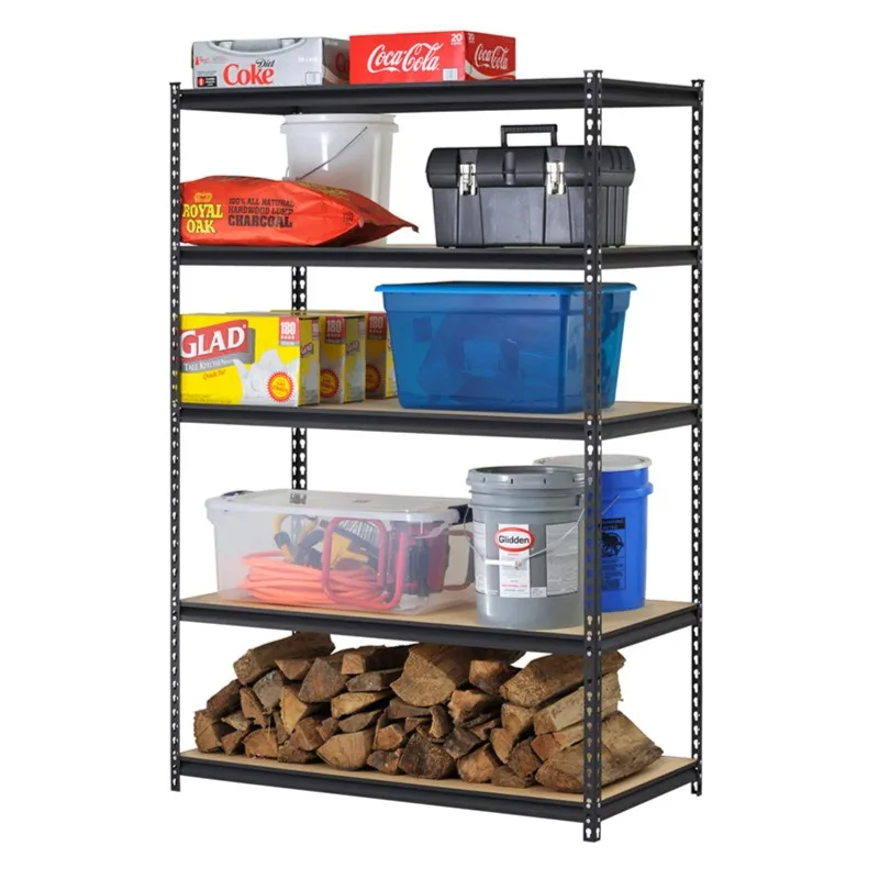 

Muscle Rack 72 in. H x 48 in. W x 18 in. D 5-Shelf Steel Shelf Unit in Black