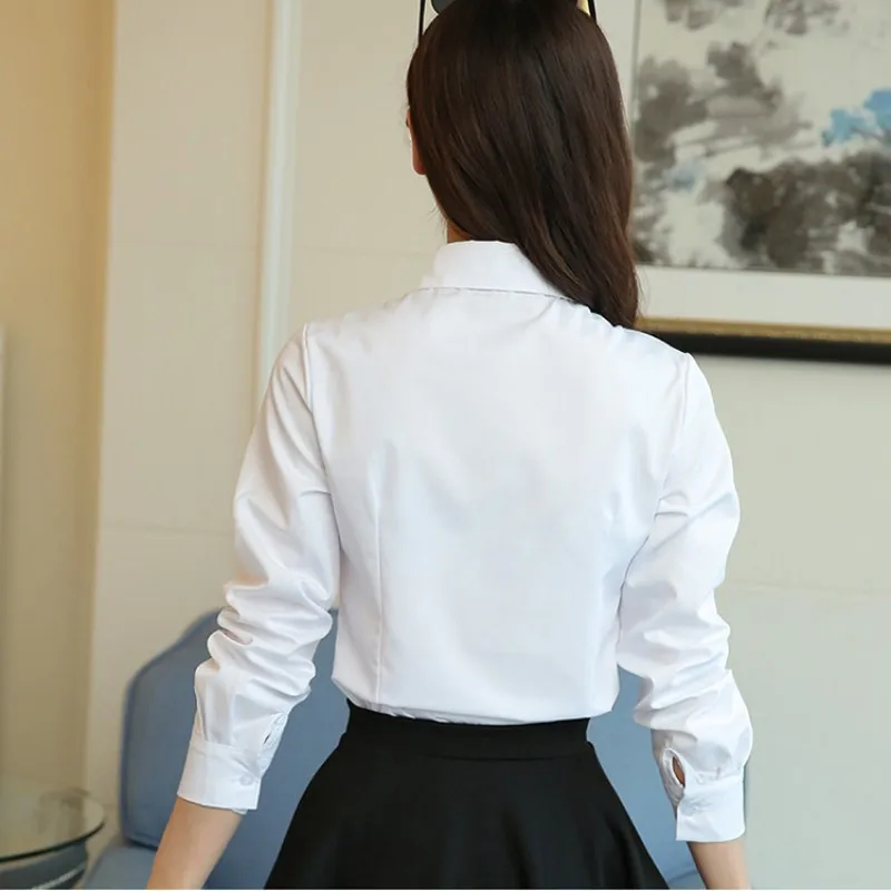 Korean Fashion White Shirt Women Autumn Short Sleeve Blouse Slim Office Lady Tops Women's Shirt S-5XL Student Shirt Women's Wear - Image 6