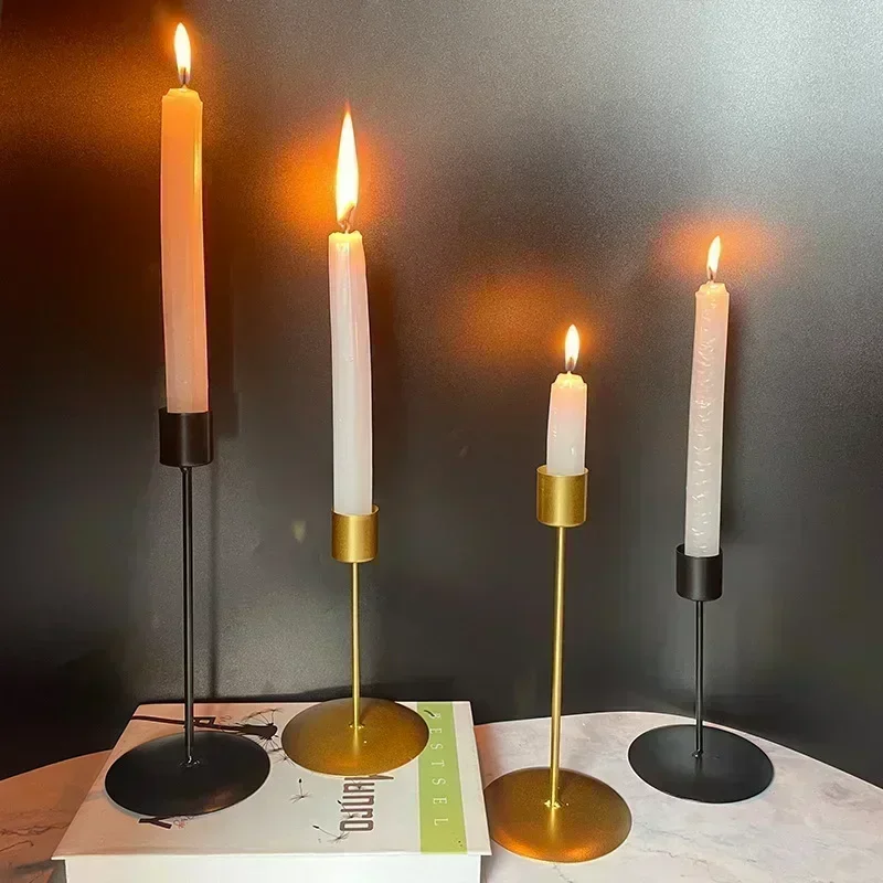 Candle Holders Nordic Single Head Iron Art Candleholder Wedding Decoration Romantic Atmosphere Candlelight Dinner Candle Cup candle holders
