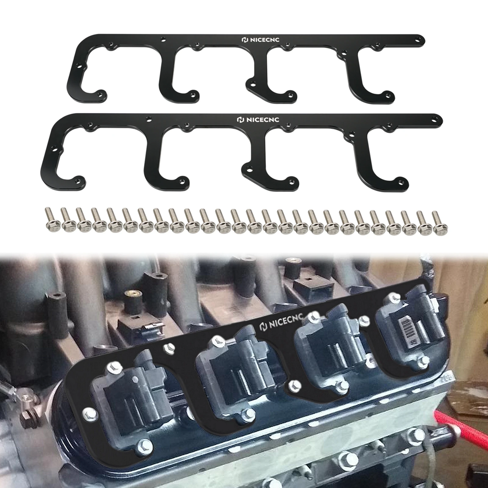 Ls d581 square coil bracket set for chevy 1999 2014 for chevrolet 4 8l