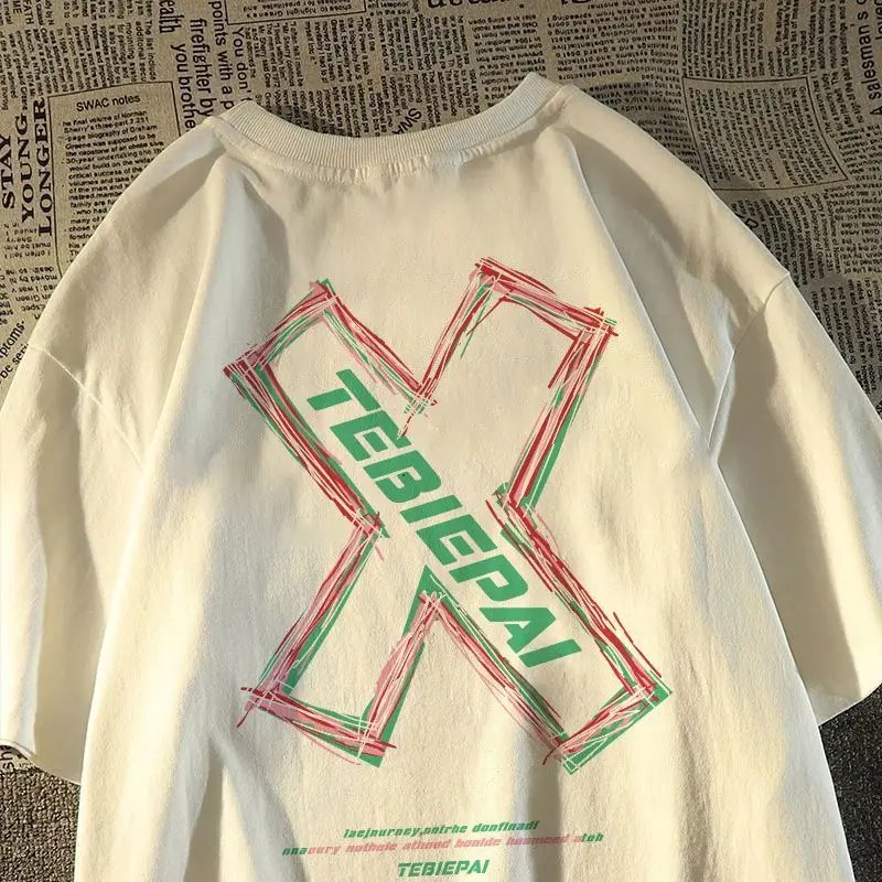 

American Retro Ins Trendy Brand Pure Cotton Short Sleeved T-shirt for Men and Women In Summer Loose Fitting Half Sleeved T-shirt