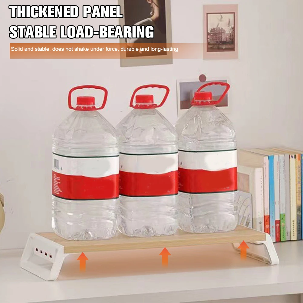 데스크탑 모니터 스탠드 모니터 높이 증가 데스크탑 스토리지 스탠드 사무실 홈 학교 용품을위한 인체 공학적 목재 모니터 스탠드