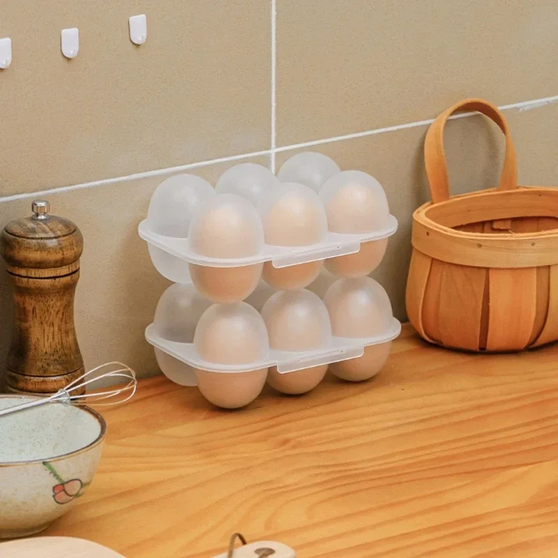 Mini Eggs Holder 6 Eggs Storage Container with Fixed Handle Plastic Eggs Storage Box Outdoor Camping Eggs Carriers 4