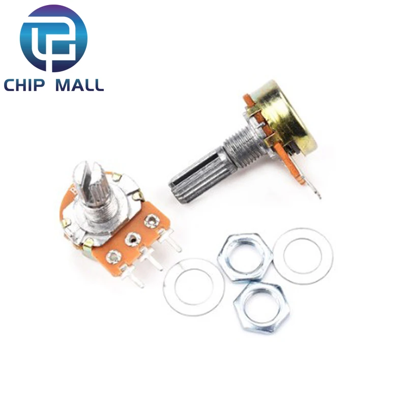 WH148 Linear Potentiometer 15mm Shaft With Nuts And Washers 3pin WH148 B1K B2K B5K B10K B20K B50K B100K B250K B500K B1M