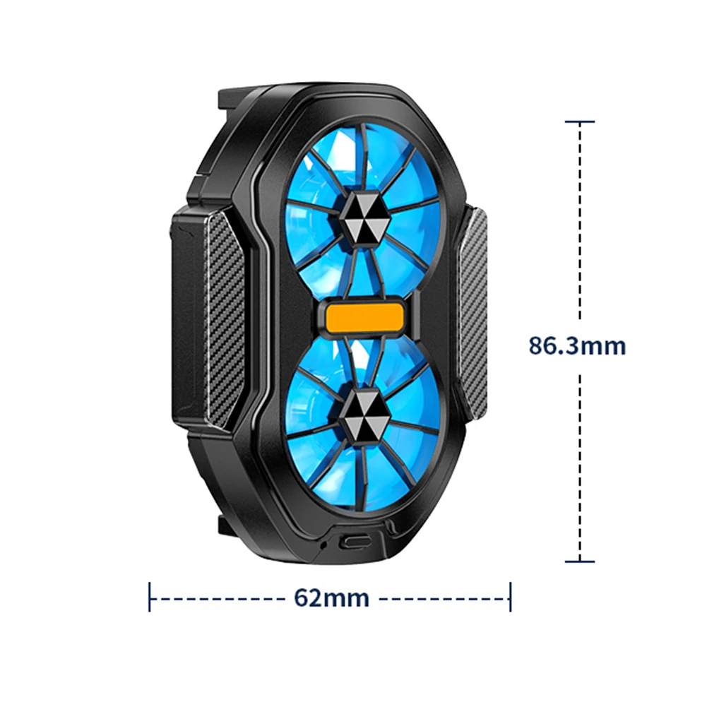 Dual Fan Rechargeable Mobile Phone Cooler with Enhanced Cooling and Mini Back Clip