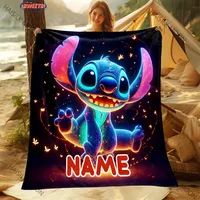 2025 Stitch Blankets New Arrive! Gifts for Kids Family Friends Personalized Name Home Bedding Office Nap Travel Camping Blankets