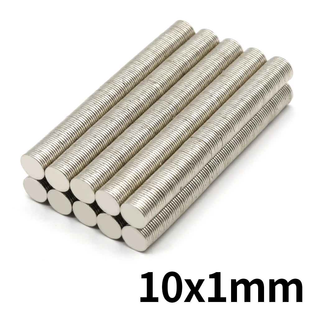 Neodymium Round Disc Magnet 10mm x 1mm N35 Super Strong Small Permanent Magnets NdFeB for Refrigerator DIY Crafts 10-1000 Pieces