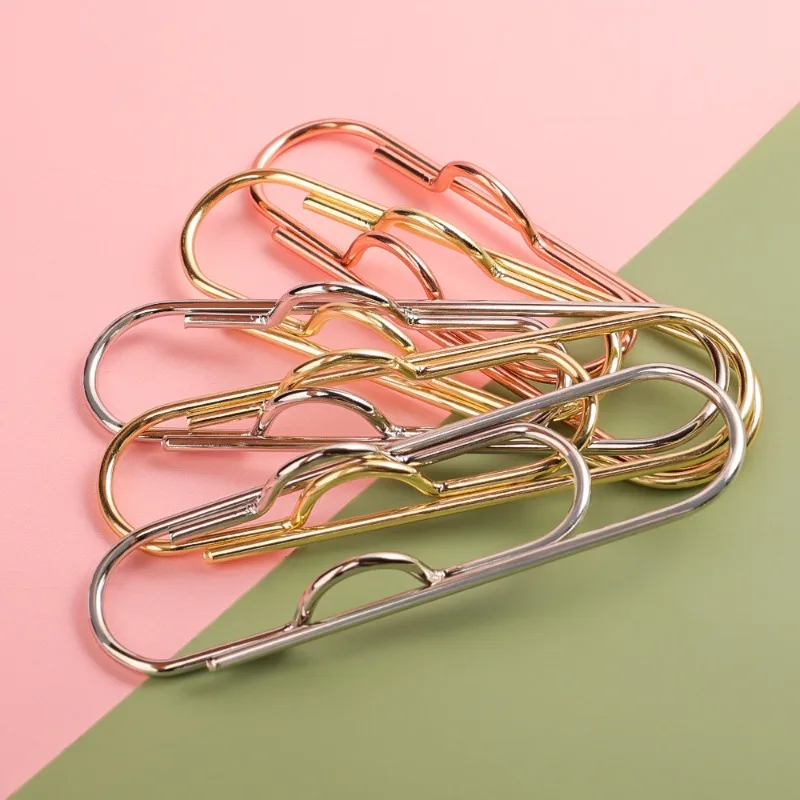 10-1Pcs Metal Pen Holder Clips Portable Paper Fix Clips Journal Document Notebook Pictures Pin Pocket Student Office School Tool paper clips metal clamp clips