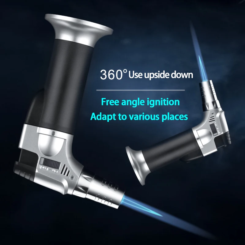 Briquet Lampe De Poche Au Butane, Rechargeable Cuisine Cuisine Lampe De Poche Étanche Au Vent