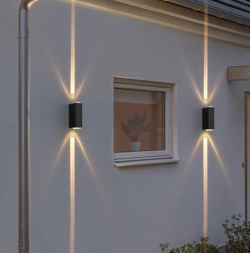Outdoor LED Wall Washing Lamps IP65 Waterproof Double-Headed Luminous External Wall Lights Garden Courtyard Patio Light Fixture