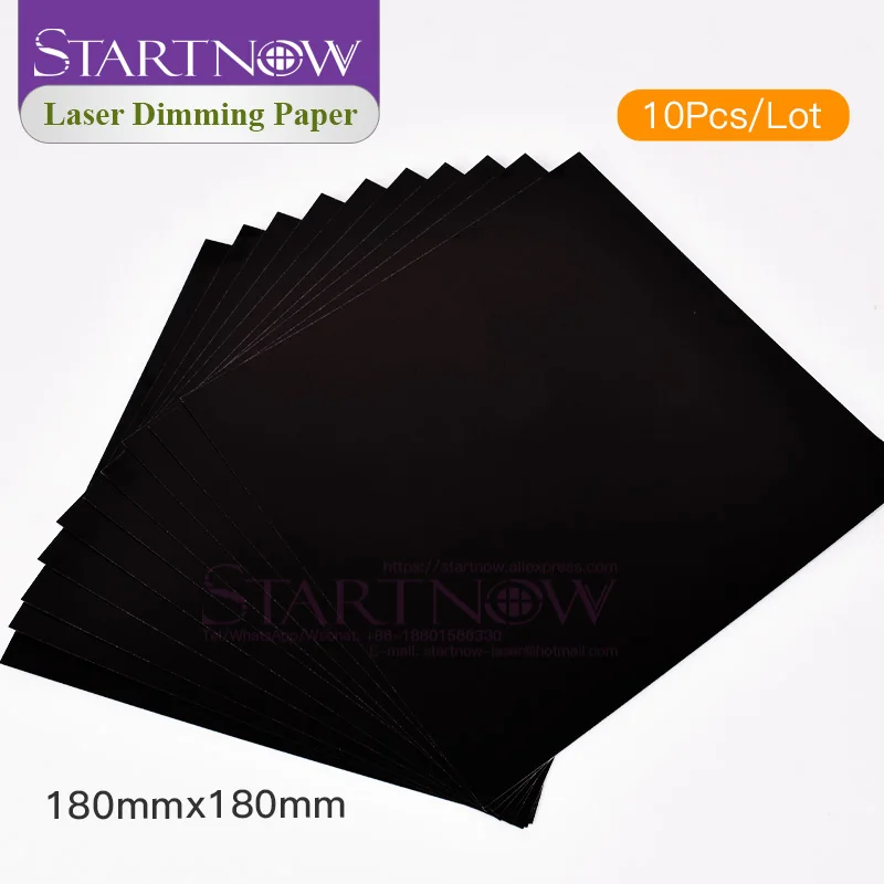 Startnow 레이저 조각 마킹 기계, 테스트 사진 용지, 초점 용지, 양면 블랙 디밍 용지, 180x180mm 