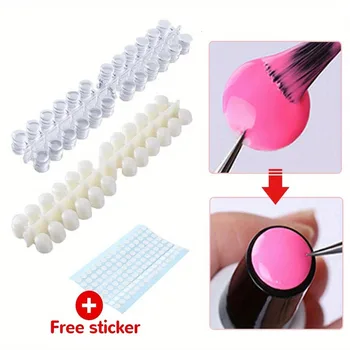 120pcs/1 bag Nail Art Polish Palette Dot Flat Manicure Nail Color Card UV Gel Polish Display Shelf False Nail Tips Manicure Tool