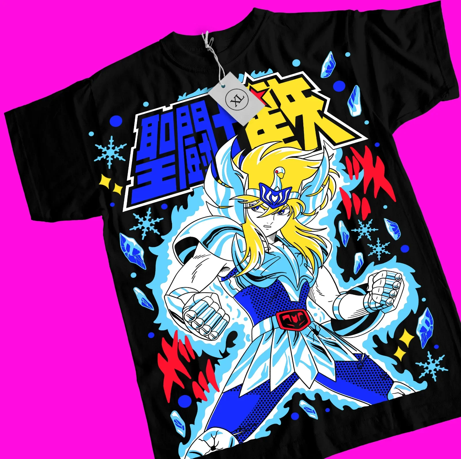 

Футболка Saint Seiya Hyoga, футболка с изображением рыцарей зодиака, ikki, манга, аниме, шунь, shiryu