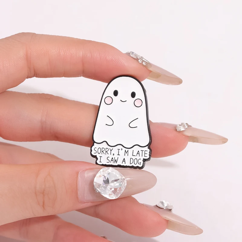 Ghost Skull Club Emaille Pin Gruselige dunkle Katze Saw Ghost Grave Metallabzeichen Punk Revers Brosche Schmuck Happy Halloween Geschenk für Freund – Detail 5