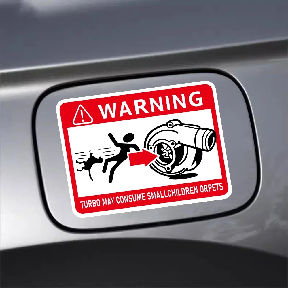 Turbo Warning Funny Car Sticker - Creative Auto Decor Vinyl Decal