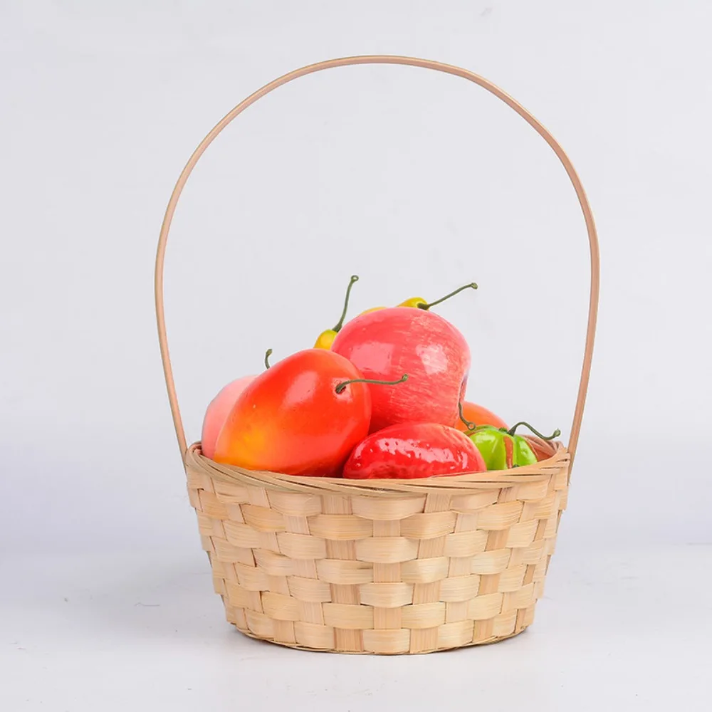 Kitchen Accessories Storage Basket New Handmade Large Capacity Rattan Fruit Basket Multifunction Durable Bamboo Flower Basket 4
