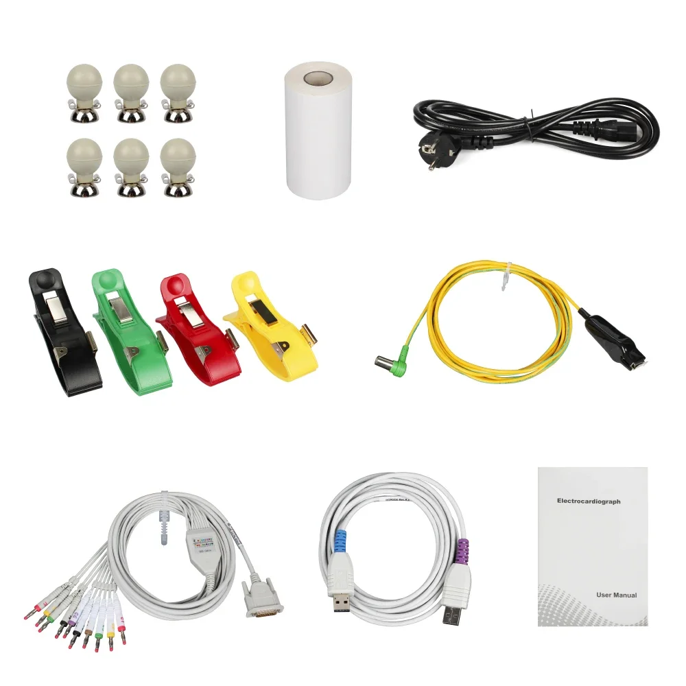 SE508 3 Channel 12-lead Electrocardiograph ECG Machine EKG Monitor 4.3'' Color LCD Display with Thermal Printing
