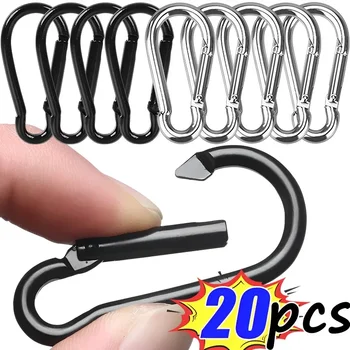 Mini Carabiners Clips Alluminum Alloy D Type Carabiner Keychain Spring Lock Snap Hook for Outdoor Camping Backpack Bottle Hiking