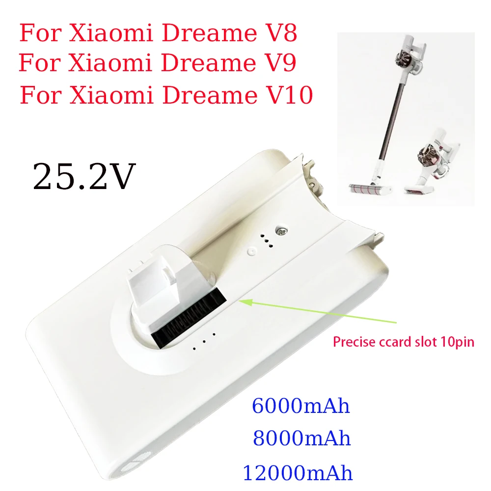 12000mAh Battery Replacement Xiaomi Dreame V8 V9 V9P V10 VVN3 VVN4 XR Vacuum Cleaner Lithium ion
