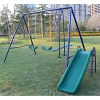 A-Frame Metal Swing Set w/ Slide (Blue, Green, Orange) 1