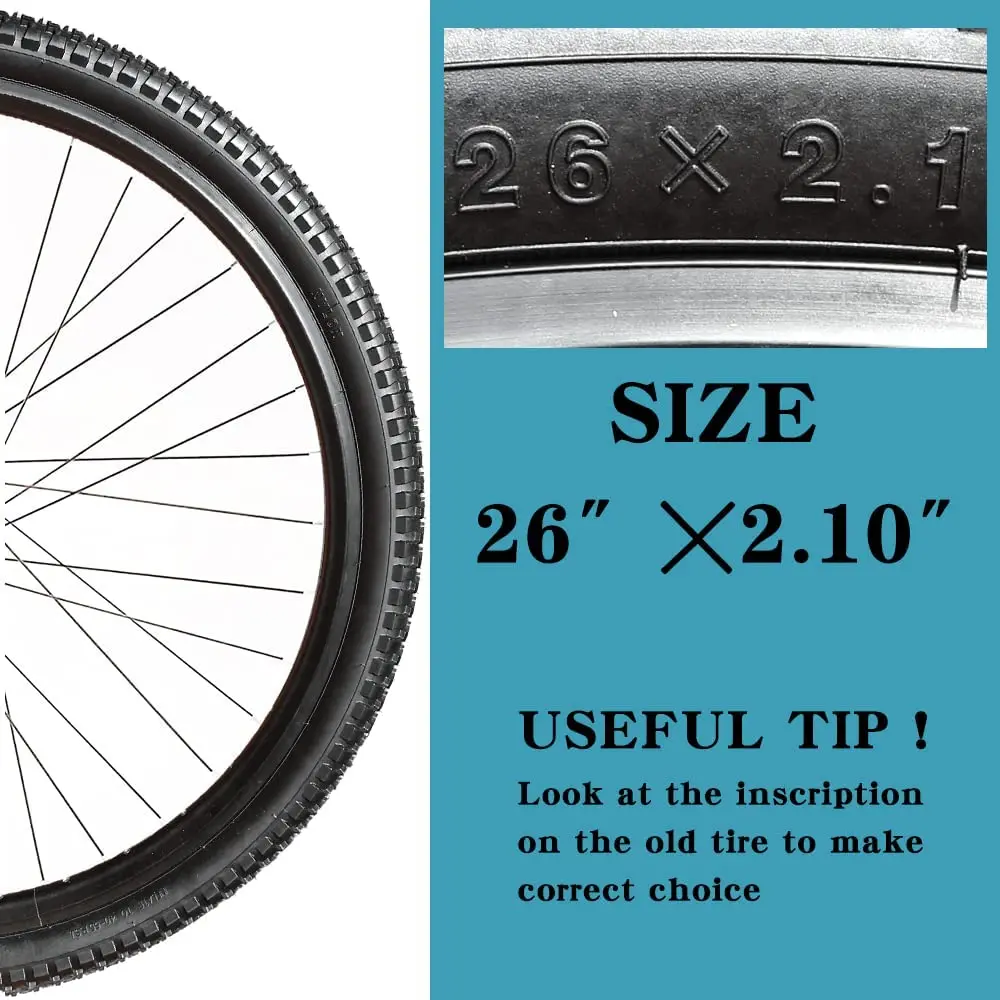 SIMEIQI Paquete de 2 neumáticos y tubos de bicicleta de montaña  antipinchazos de 24/26/27.5x1.95 pulgadas, neumáticos plegables de repuesto  para