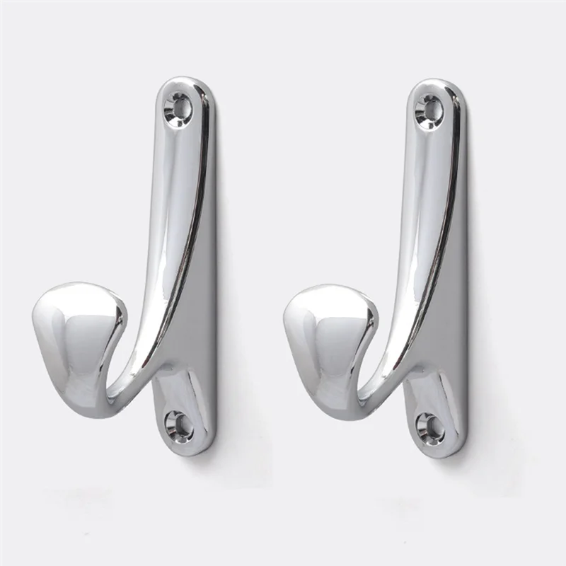 2Pcs Towel Hanger Storage Hooks Metal Cloths Rack Bathroom Robe Hook Towel Bathrobe Metal Wall Hook Home Hooks Durable