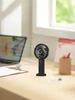 Ventilateur portatif USB Rechargeable, Mini ventilateur à affichage numérique, réglage à 5 vitesses, adapté aux voyages, au bureau et à la maison 4