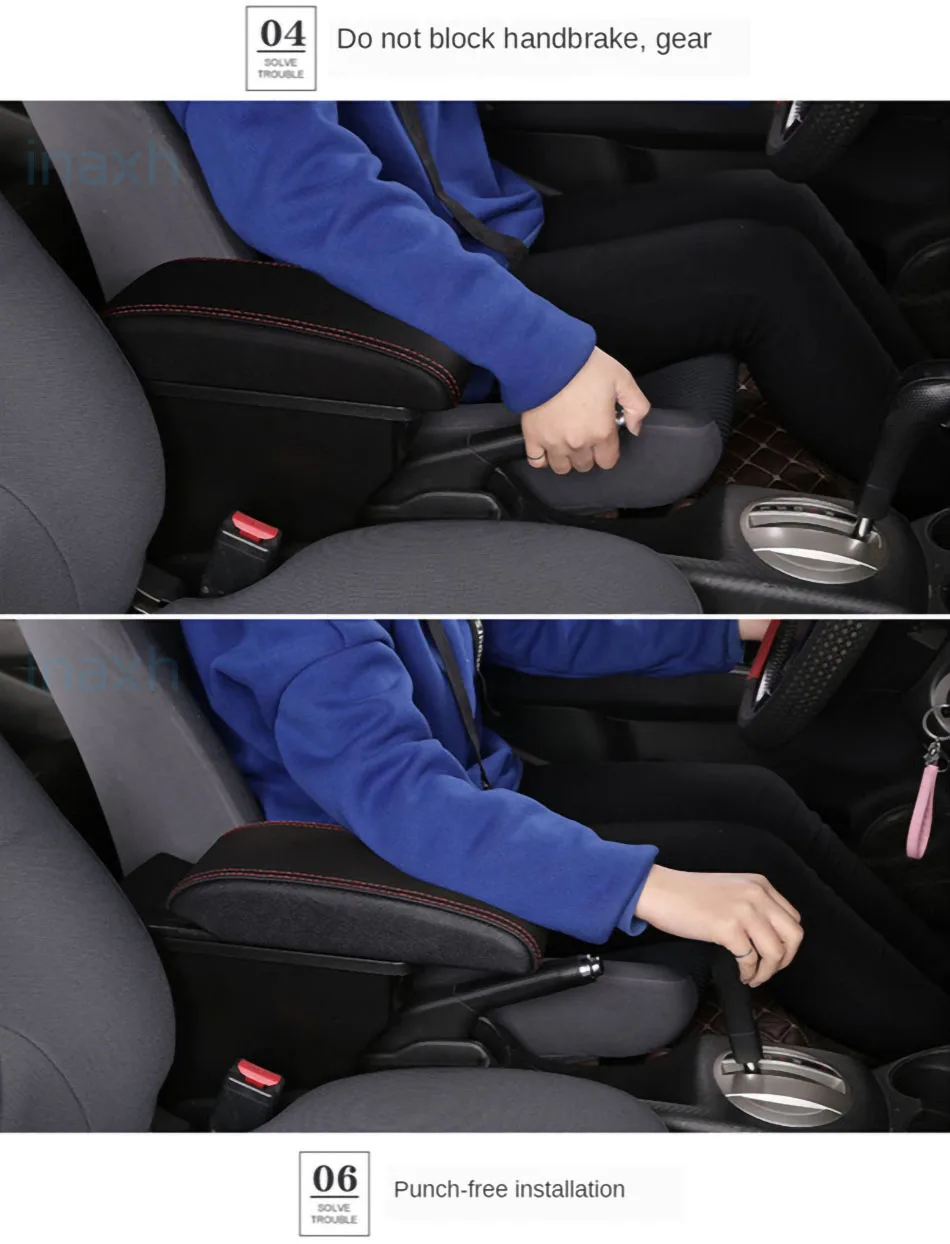 Für Honda Jazz Armlehne für Honda Fit Jazz 3 Auto Armlehne Box 2014-2018 Nachrüstung Zubehör Auto Aufbewahrung sbox einfache Installation – Detail 8