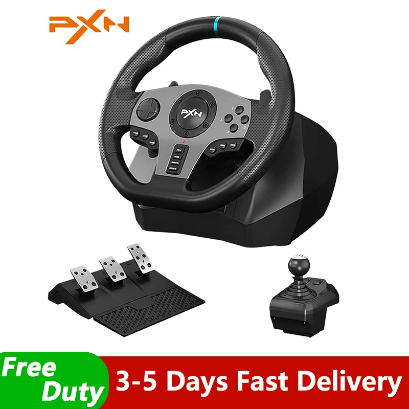 Racing Steering Wheel Gaming PXN V9 For PC Windows PS4 PS3 Switch Xbox