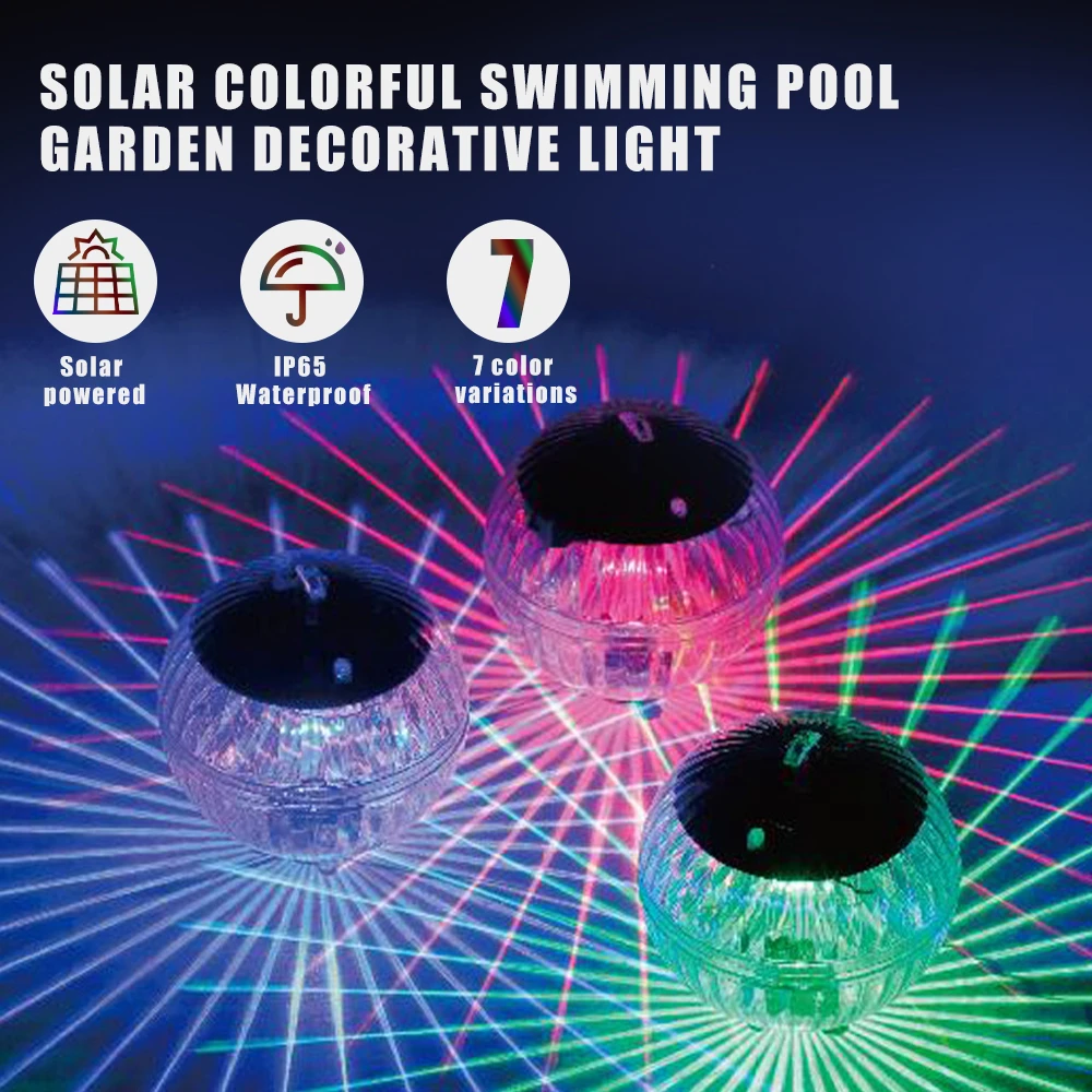 cheap solar lights 1Pcs Solar Powered Outdoor Floating Underwater Ball Lamp Color Changing Swimming Pool Party Night Light For Yard Pond Garden solar security light